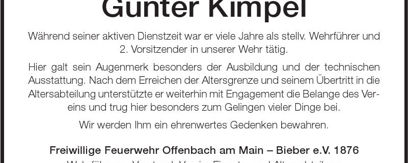 Nachruf: Günter Kimpel